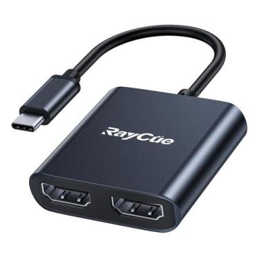 Imagem de Adaptador USB C para HDMI duplo RayCue 4K @60hz para MacBook/HP/Dell