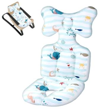 Imagem de Rrlihjgu Almofada de assento de carro infantil - Inserção de assento de carro para recém-nascidos,Almofada de carrinho de bebê respirável forro de carrinho para carrinhos e cadeiras de bebê