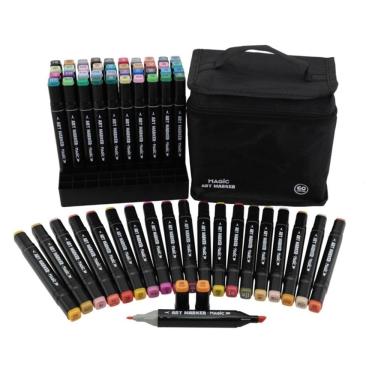 Imagem de Canetas Marcadoras Ponta Dupla com Bolsa Organizadora