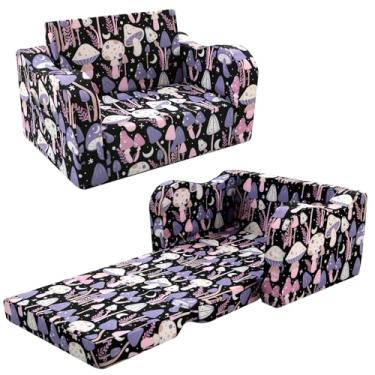 Imagem de MeMoreCool Sofá infantil dobrável, confortável para crianças de 1 a 3 anos, sofá-cama dobrável 2 em 1 para sala de jogos, assento para meninos e meninas