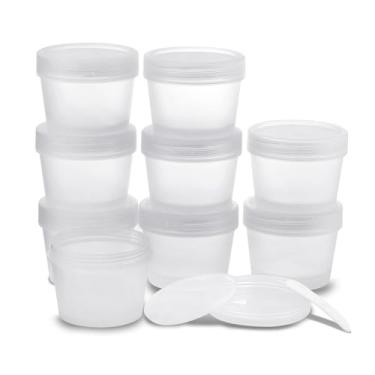 Imagem de LONGWAY Potes de cosméticos vazios de 100 ml, à prova de vazamento, recipiente de máscara de plástico de boca larga com tampas de cúpula para produtos de beleza, maquiagem DIY ou armazenamento de