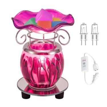 Imagem de HUNANBANG Aquecedor elétrico de cera perfumada com temporizador de desligamento automático - Queimador de fragrância derretido com cera de vela (LW-XIE Juan-Purple)