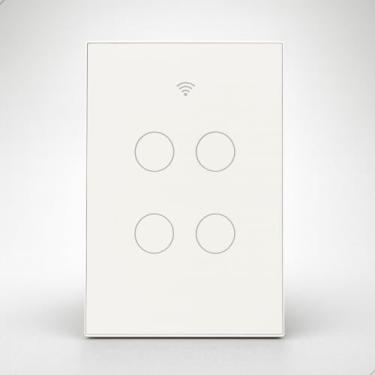 Imagem de Interruptor Smart Wi-Fi Touch 4 Botão Bivolt 10A Compativel com IOs e Android e Assistentes Populares (Branco)