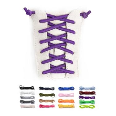 Imagem de VEILLEONG Cadarços elásticos sem amarração para tênis, tamanho único para crianças e adultos, 1 par roxo, X-Large