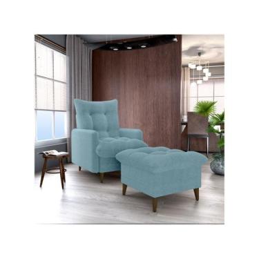 Imagem de Poltrona Decorativa Reclinável com Puff 3 Posições Matrix Montreal, Az