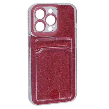 Imagem de Capa Capinha Porta Cartão Glitter Compatível iPhone 13 Pro - Tesla Sto