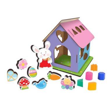 Imagem de Brinquedo Jogo Casa do Tom Tom com 21 peças Bebê Encaixe as Peças Nig 