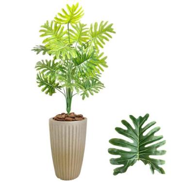 Imagem de Arranjo Planta Bananinha Artificial Completo Vaso Cone - Flor Imp