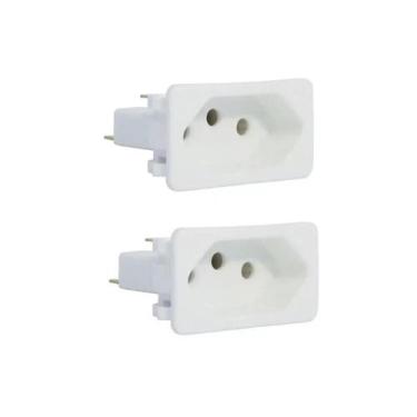 Imagem de 2 Tomada Margirius De Caixa Embutir Padrão Weg 10/20A Branca