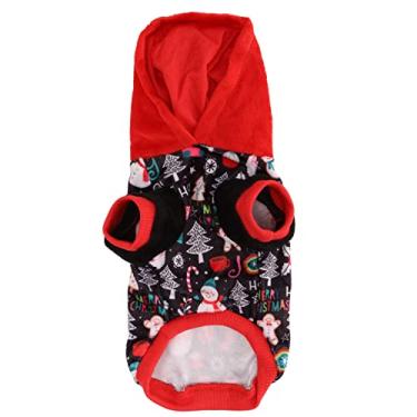 Imagem de SuéTer Com Capuz para Cachorro FáCil de Usar No Inverno Com Estampa Fofa ConfortáVel SuéTer para Cachorro de Natal para CãEs MéDios (XG)