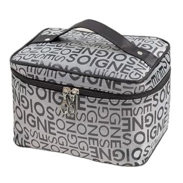 Imagem de Bolsa de Maquiagem Organizadora de Maquiagem e Cosméticos Estojo Grande (Cinza)