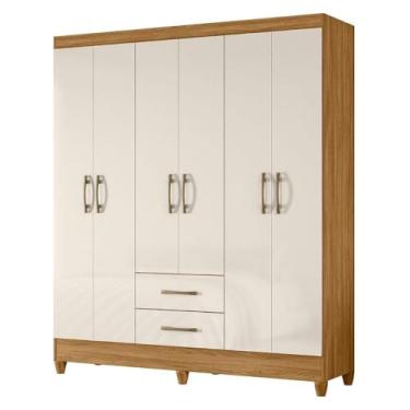 Imagem de Guarda Roupa Casal Panama 6p 153 cm Freijo Off White Moval