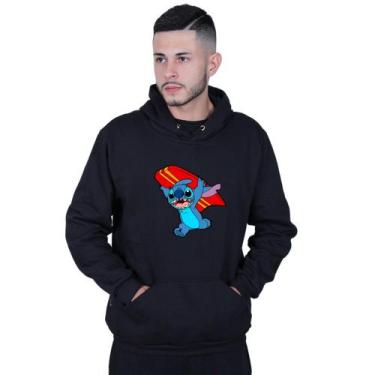Imagem de Moletom Unissex Canguru Lilo Stitch Surf - Lafre, Preto, P