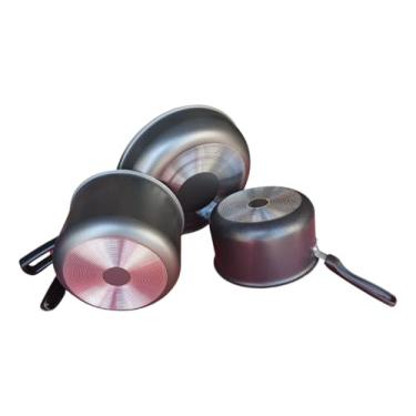 Imagem de Jogo de Panela com 3 Peças Grandes Frigideira Leiteira Panela de Arroz