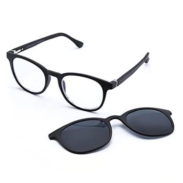 Imagem de VITENZI Óculos De Leitura Progressivos Para Mulheres E Homens, Multifocais, Computador, Com Lentes Multifocais Bloqueadoras Luz Azul - Inclui Sol Magnéticos Clipe Naples Na Cor Preta 2.00
