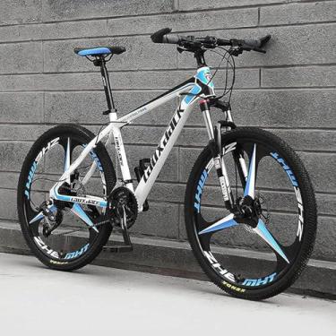 Imagem de Bicicletas de montanha dobráveis de 26", bicicletas MTB de 21/24/27/30 velocidades, rodas de suspensão total de 26 polegadas e 3 raios, bicicleta antiderrapante para homens / mulheres, B, 21