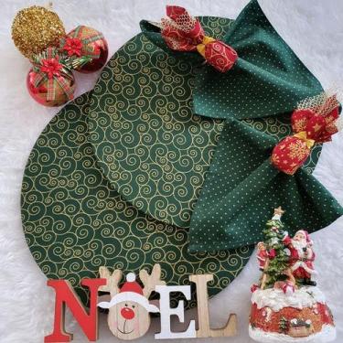 Imagem de Kit Mesa 04 Capas Sousplat 04 Bases 04 Guardanapos 04 Anéis - Criarte 