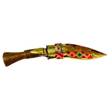 Imagem de Gurkha Decor Kukri Lâmina Khukuri forjada à mão, Full Tang Nepal feita para decoração Faca Kukri britânica genuína com bainha de Dhaka tecida à mão especial para presente e decoração de casa Kukri de