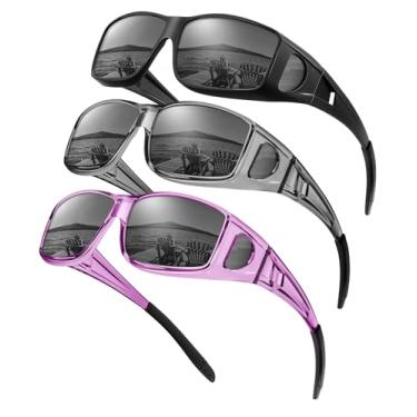 Imagem de KALIYADI Óculos De Sol Polarizados Com Ajuste Sobre - Masculino: Envolventes Femininos Proteção Uv Para Dirigir