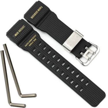 Imagem de Pulseira de reposição masculina GG-1000 de resina compatível com Casio G Shock GG-1000-1A5CR GG-1000-1A3CR GG-1000-1A3JF Acessórios de relógio GG1000 (preto)