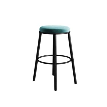Imagem de Banco de bar de pub Backless Bar Counter Chair Minimalist Restaurant High Legged Wrought Iron Stool with Blue Legs(Pequeno)