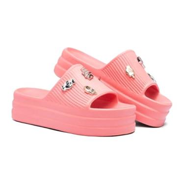 Imagem de Chinelo Slide Nuvem Conforto e Estilo - Original Com Pins Exclusivos chinelo feminino confortável chinelo para dia a dia(Rosa Pêssego,35)