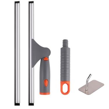 Imagem de ITTAHO Rodo de chuveiro para portas de vidro, rodo de janela antiderrapante multiuso com 2 lâminas, ferramenta de limpeza de janelas para portas de chuveiro, janelas, para-brisas de banheiro e carro