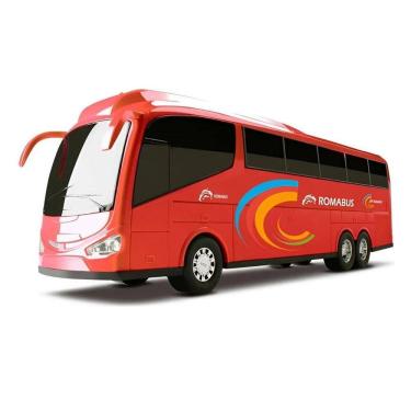 Imagem de Miniatura Carrinho Ônibus Roma Bus Executivo Roda Livre Verm