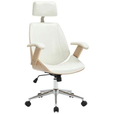 Imagem de Cadeira De Escritório Lisboa Natural Rivatti Branco