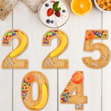 Imagem de Placa numérica de charcutaria de madeira, combinação de vários números, placas de grande capacidade, placas de fácil acesso, placas de bambu versáteis para festas (20245)