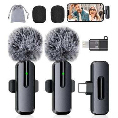 Imagem de Mini microfone sem fio ZOPPLM para iPhone - pacote com 2 lapelas