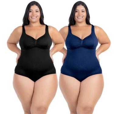 Imagem de Kit Maiô Plus Size Natação Hidroginástica Alta Sustentação - HYPE MODA
