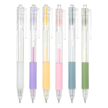 Imagem de PATIKIL Caneta de cola de secagem rápida, branca, roxa, rosa, verde, azul, laranja, rolo esferográfica, cola e ponta fina, suprimentos para scrapbook, 6 peças