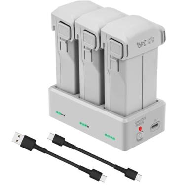 Imagem de Coyktonty Carregador de bateria para drone DJI Mini 5 4 3 Pro, três baterias em sequência de carga, suporta carregamento rápido PD, modo de carregamento completo e modo de carregamento de