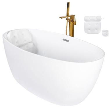 Imagem de Kit Banheira Imersao Freestanding De Luxo 1.50m com Mist Dourado - Sma