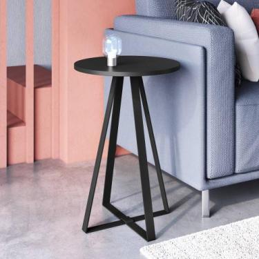 Imagem de Mesa Lateral de Apoio com pés metálicos 40X40cm Complementos Artesano,