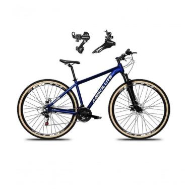 Imagem de Bicicleta Aro 29 Absolute Nero 5 Alumínio 24v Câmbios Shimano Garfo Suspensão Pneu Faixa - Azul Tam.17