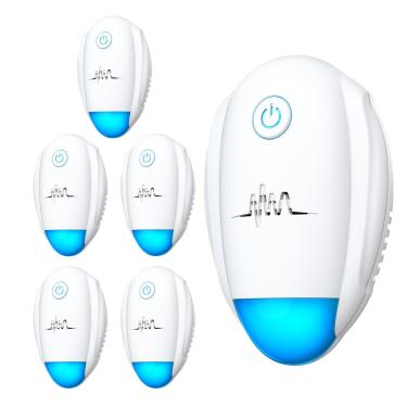Imagem de Repelente ultrassônico atualizado com 6 pacotes 2025, repelente ultrassônico interno, plugue eletrônico para controle de pragas para insetos, mosquitos, baratas, formigas, roedores, ratos, repelente