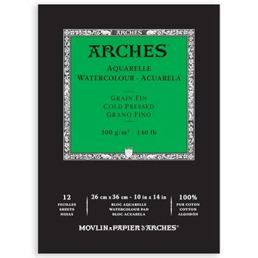 Imagem de Arches Bloco de Papel Para Aquarela TF 300g/m² 26x36cm