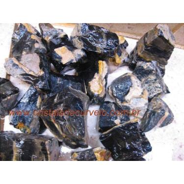 Imagem de Pedra Bruta de Ônix Preto para Lapidação - Pacote Atacado de 5 kg - Cr