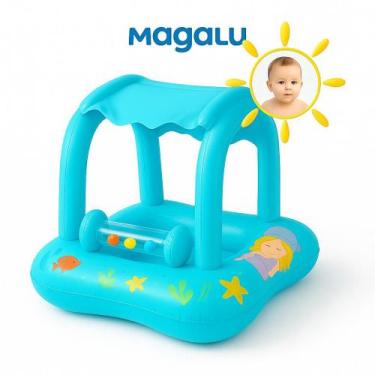 Imagem de Boia Bote Bebê Cobertura Fralda Infantil Rosa Ou Azul Boia Piscina Beb