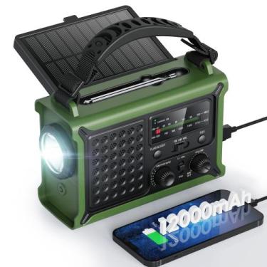 Imagem de Rádio meteorológico Raynic 12000mAh com carregamento solar e de manive