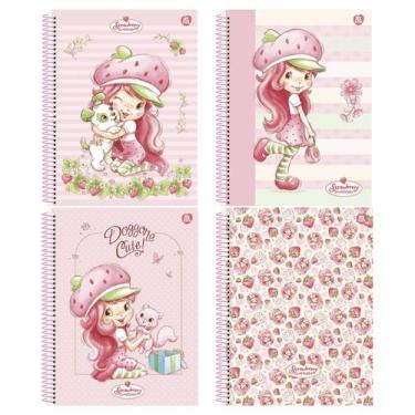 Imagem de Caderno Colegial Espiral Capa Dura 1x1 - 80 Folhas - Moranguinho - Ani