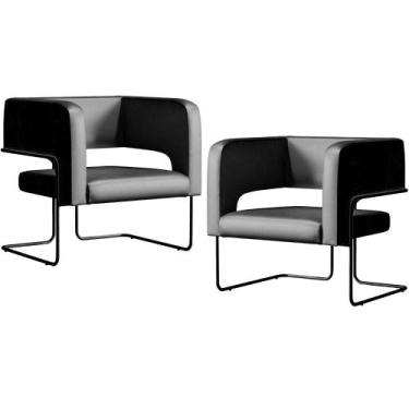 Imagem de Kit 02 Poltronas Decorativas Scarlett D02 Base de Aço Preto material s
