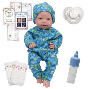 Imagem de Bebe Reborn Boneco Realista Corpo Silicone Com Acessórios - Cegonha Re