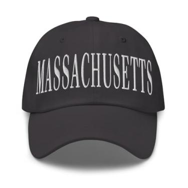 Imagem de Merch Town Boné Massachusetts bordado Massachusetts Dad Hat, Cinza escuro, tamanho �nico
