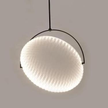 Imagem de Tecido Restaurante Pendente Luz Criativa Personalizada Mesa de Jantar Lâmpada Pendente Simples Arte Disco Voador LED Lustre