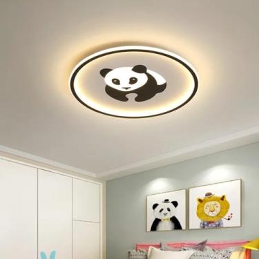 Imagem de Luminária de Teto Quarto Infantil Panda Luminária com Iluminação LED Luminária Pendente Regulável 50 cm Abajur Redondo de Acrílico Lustre Quarto Meninos Meninas Decorativo Criativo Luminária