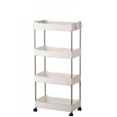 Imagem de Carrinho Organizador 4 Andares (4 Camadas) | Prateleira Organizadora Multiuso Com Rodinhas | Ideal Para Armazenamento Em Ambientes Compactos(Aleatorio,M)