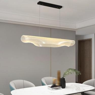 Imagem de Lustre LED Linear Regulável Moderno Luminária Pendente Linear de Acrílico Minimalista Altura Ajustável para Ilha de Cozinha Entrada Sala de Jantar Sala de Estudo Sala de Estar Quarto Bar Lum